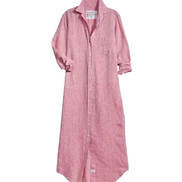 Frank & Eileen: Rory in Red, Lived-in-linen, Button-Up Maxi Dress - Picture 1 of 4